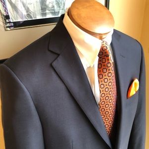 Hart Schaffner Marx All Wool Navy Blue 2 Button Blazer Size 42L